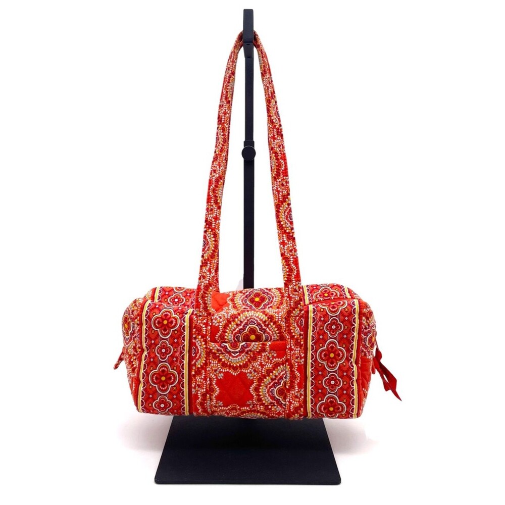 Vera Bradley Original Handbag Paprika Medallion Red Retired Barrel Shoulder Bag